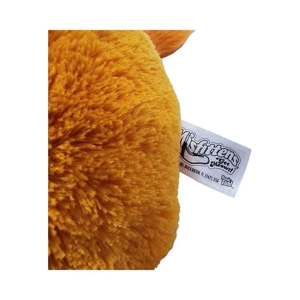 Misfittens Orange Pink Round Plush Cat Kitten‎ Stuffed Animal Toy